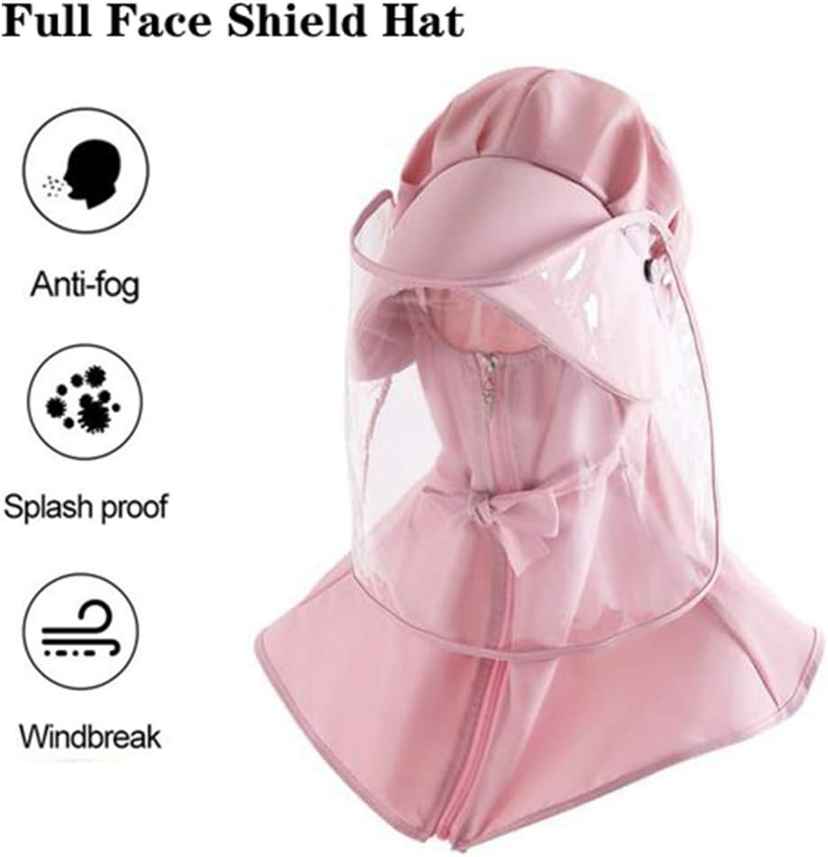 Full Face Shield Mask Hat, Safety Protective Visor Cap, Detachable Wide Brim Bucket Hat for Adult and Kids, Anti-Fog Anti-saliva Anti-Spitting Hat Cover Outdoor Fisherman Sun Hat