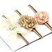 Lovemyangel 3 PACK Newborn Baby Girl Hair Bows with Soft Nylon Headbands Set (KHAKI)