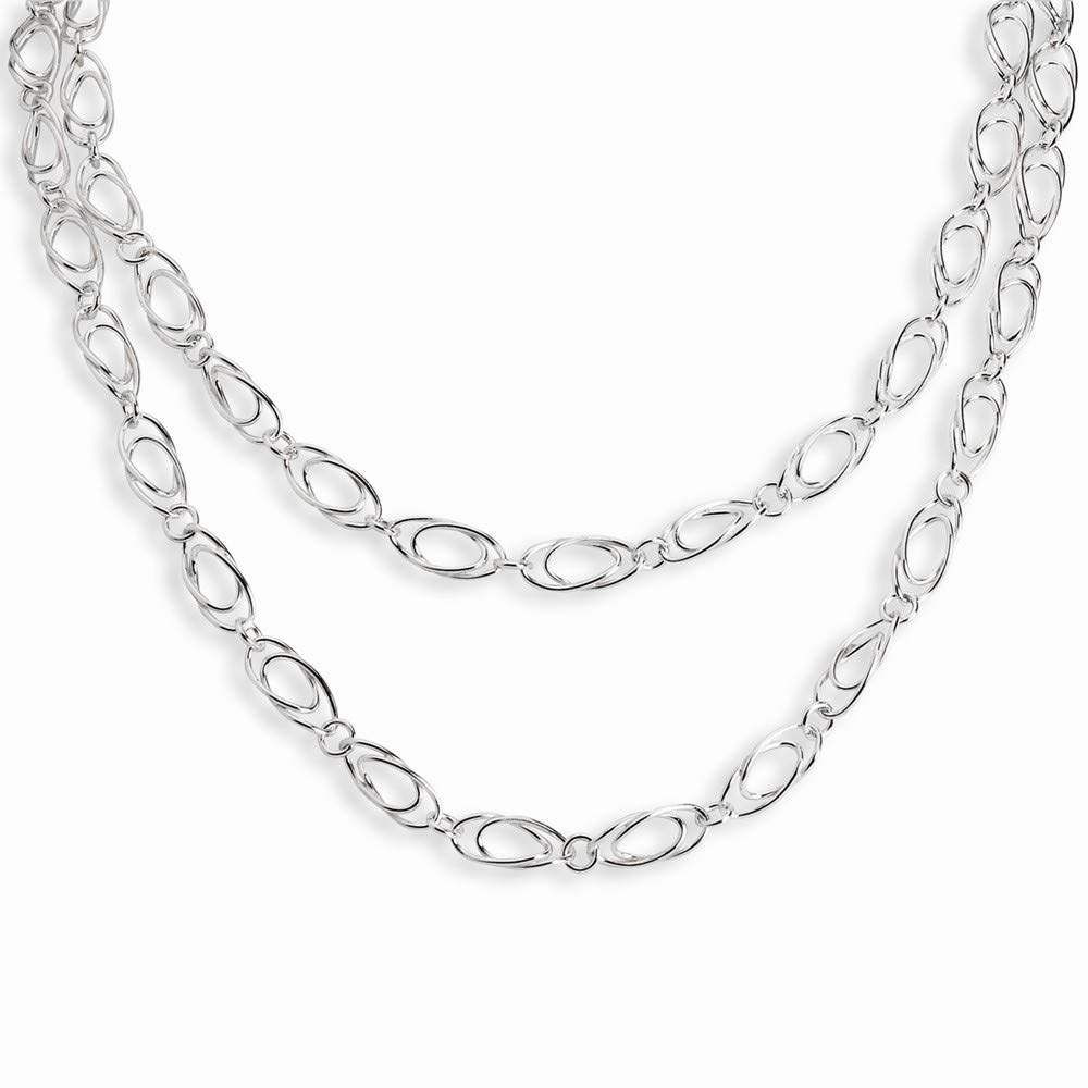 925 Sterling Silver Fancy Lobster Closure Polished Fancy Oval Link Necklace 42 Inch Jewelry Gifts fo