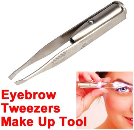 Stainless Steel Make Up Tool Led Light Eyelash Eyebrow Hair Removal Tweezer