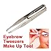 Stainless Steel Make Up Tool Led Light Eyelash Eyebrow Hair Removal Tweezer