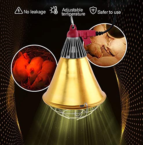 Aprilhp Wärmelampe Küken, Rotlichtlampe Wärmelampe Tiere Haustier Heizungs Lampe für Hühner, Ferkel und Welpen, 200W, Einstellbare Temperatur – Bild 3