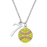 Infinity Collection - Personalized Softball Necklace with Letter Charm, Softball Gift, Girls Softball Pendent Jewelry, Softball Player, Team and Coaches Gifts