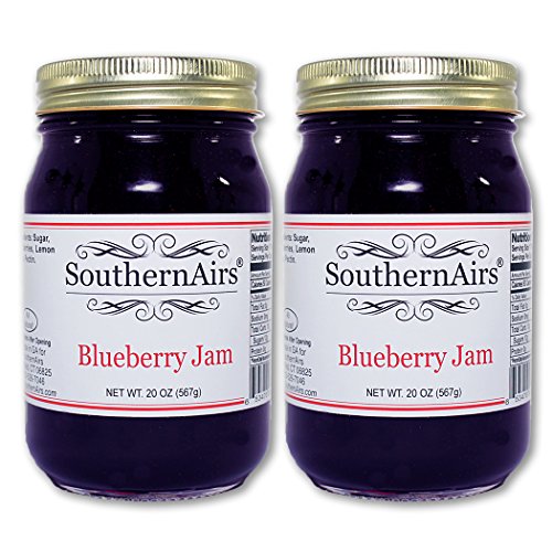 SouthernAirs Classic Blueberry Jam / Farm picked Blueberries / Tastes Like Home/ 20 oz. … (2-Pack of 20oz Jars)