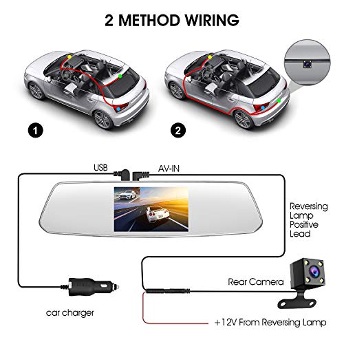 SUAOKI 1080p Full-HD Car DVR With HD Rear-View Camera for Parking Assistance Comes With Crisp 5-Inch Touch Screen Display Supports G-Sensor, Loop Recording, 128GB Storage Room(SD Card Not Included) - Thumbnail 6