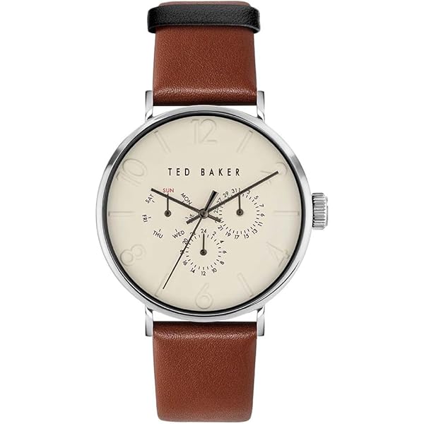 Amazon.com: Ted Baker Fitzrovia Bumble Bee Black Leather Strap