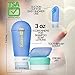 KAIROS-GO 6-Piece TSA Approved Travel Toiletry Bottles – Leakproof Silicone Refillable Containers with Toothbrush Holder & Cream/Pill Jar – Quart Size for Airplane Carry-On