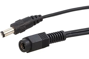 Xytronic DCEXTCORD2.5-6FT Jameco Valuepro DC Extention Cable, Male/Female, Straight Plugs, 18 AWG, 6' Length, 2.5mm Diameter, Black, Pack of 2