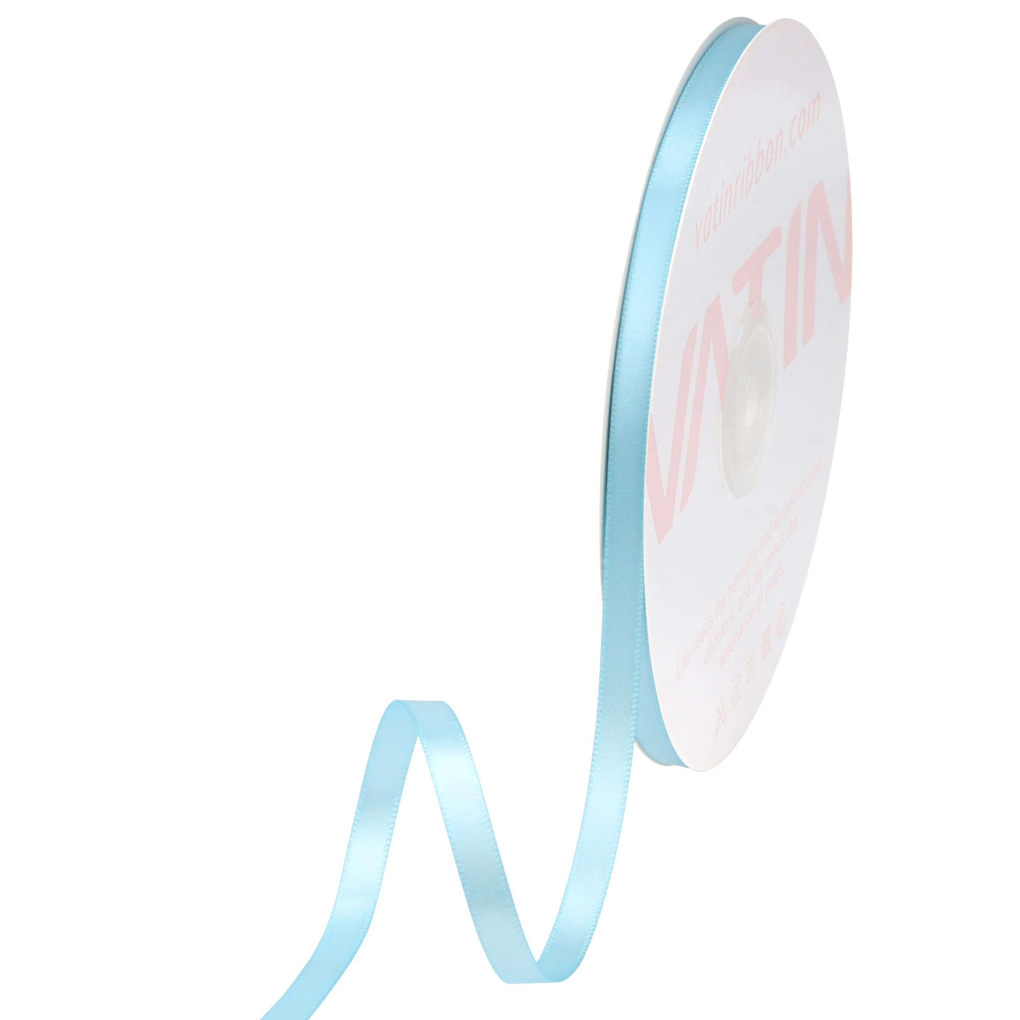 VATIN 6mm Double Faced Light Blue/Baby Blue Polyester Satin Ribbon - 45 Metre for Gift Wrapping Ornaments Party Favor Braids Baby Shower Decoration Floral Arrangement Craft Supplies