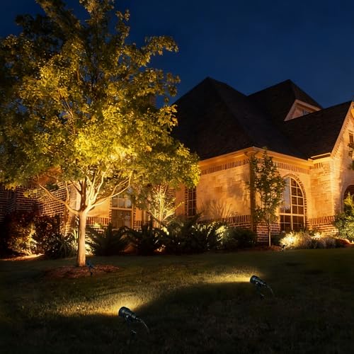 COLOER All-in-One Low Voltage Landscape Lighting Kit, 8 Pack 5W Die-cast Aluminum Landscape Lights with Transformer and Connectors, IP65 Waterproof Outdoor Spot Lights for Pathway Yard Garde