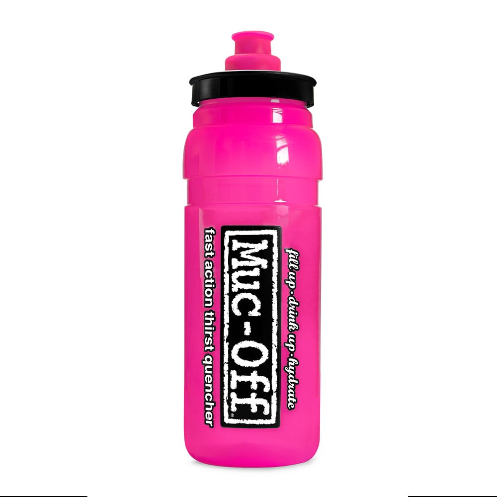 Muc Off Elite Fly Pink Water Bottle, 550ml - BPA Free Sports Water Bottle with Ergonomic Cap - Water Bottles for Cycling, Gym, Running, Football