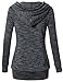 Messic Outerwear Hoodie Tops, Women's Long Sleeve Stylish Knitted Sweater V Neck Chic Pullover Hoodie,Colorful Grey M