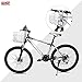Arltb Lift Off Folding Bike Basket Rust Proof Easy Installation on Front Handlebar & Rear Seat Capacity 44lbs Suitable for Folding Bikes and Some Mountain Bikes - Black/Silver