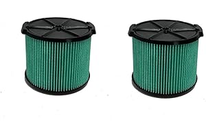 2 PACK yamoutai VF3600 HEPA Material Pleated Paper Wet/Dry Vac Replacement Cartridge Filter Compatible with Most 3 to 4.5 Gal