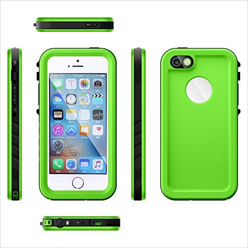 Waterproof iPhone 5/5S Case, IPX-8 Certified Extremely Durable, 6.6ft Underwater Waterproof, Shockproof, Dust proof, Snowproof, Droproof, Fully Sealed (GREEN).