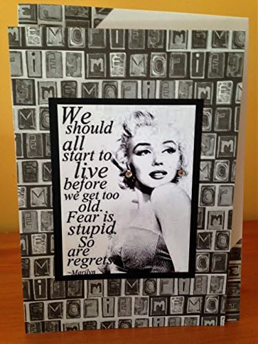 MARILYN Monroe famous American actress and Model Unique birthday Celebrate Quote memories grey card Diamonds Best friend matching envelope
