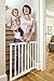 Storkcraft Easy Walk-Thru Wooden Safety Gate, White Adjustable Baby Safety Gate For Doorways and Stairs, Great for Children and Pets