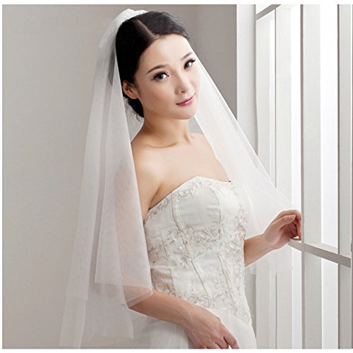 Pretty See Wedding Veil Holy Tulle Veil Bridal Wedding Veil with Comb for Wedding and Dress Collocation, White