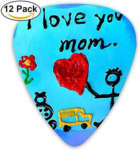 Maternal Love Guitar Picks 12 Pack Set Celluloid Medium Paddles Plectrums 0.46mm/0.71mm/0.96mm Instruments Bass For Guitarist Players Beginner
