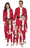 PajamaGram Santa Suit Christmas Matching Family Pajama Set, Red