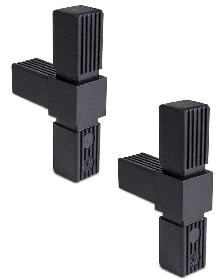 3 Way Square T Tube Connector Profile Shelf Connector 20mm x 1.5mm