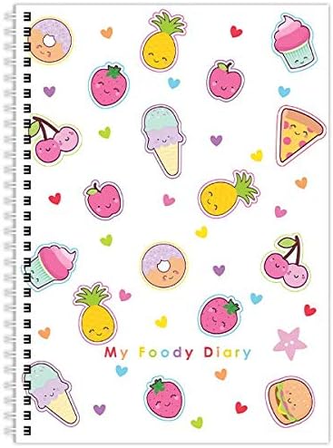 My Foody Diary Compatible with Weight Watchers, WW, 12 Months, Week-to-View, Undated, Colourful, A5, Food Journal, Tracker, Planner (Cutie)