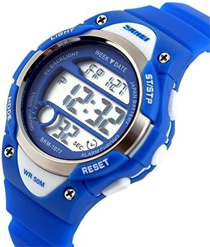 SDESKY® Children Digital Watch Outdoor Sports Watches Boy Kids Girls LED Alarm Stopwatch Dress Wristwatches Blue