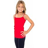Malibu Sugar Girls Full Sleeveless Camisole Tank Tops – Stretch Undershirts Comfortable Camis (One Size Fits Ages 7-10)