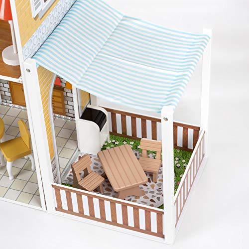 Kinderplay Puppenhaus Holz Gross, Puppenvilla, Puppenhaus Holz Groß komplett - Barbie Traumvilla, Barbie Puppenhaus, Led… – Bild 5