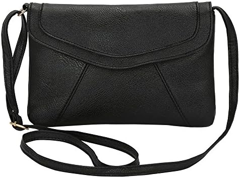 YBYT Vintage Leather Handbags Crossbody Messenger Shoulder Bag (black)