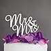Ella Celebration Mr and Mrs Wedding Cake Topper Rhinestone Monogram Decoration Cake Toppers Mr & Mrs (Silver)
