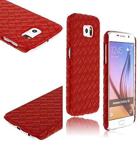 Oriental Style 2015 Brand New Woven Pattern Plastic Hard Back Case Cover for Samsung Galaxy S6- Red