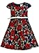 Bonny Billy Girls Classy Vintage Floral Swing Kids Party Dress with Belt 7-8 Years C-Flower