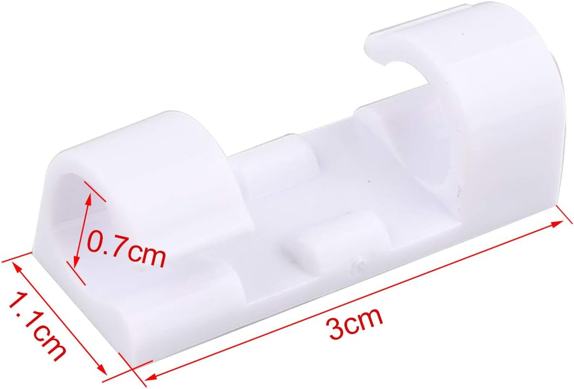 Futheda 20Pcs Strong Self-Adhesive Small Cable Clips Cable Drop Wire Holder - Image 5