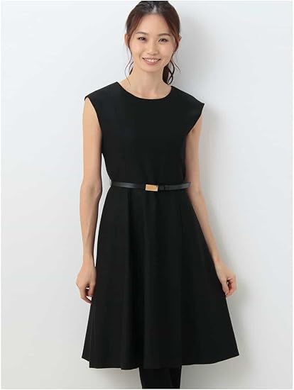 Amazon アーヴェヴェ A V V ストレッチノースリーブフレアワンピース Kbebv M ブラック ワンピース チュニック 通販