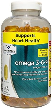 Member's Mark Wellness & Nutrition Omega 3,6.&9 325 Softgels 'Formerly Known as Simply Right'