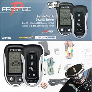Prestige APS997Z Two-Way LCD Command Confirming Remote Start/Keyless Entry and Security System with up to 1 Mile Operating Range + Free Gravity Phone Holder