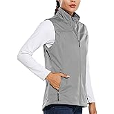 baleaf Women's Lightweight Vest Softshell Sleeveless Jacket Windproof Stand Collar with Zipper Pockets Running Hiking Golf