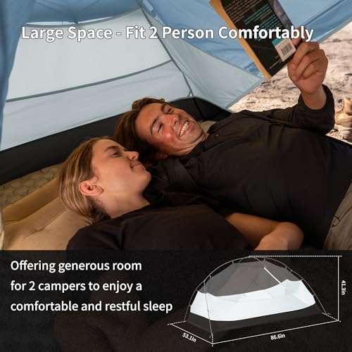 Naturehike Mongar 2 Person Backpacking Tent 3 Season Camping Ultralight Lightweight Tent Double Layer Free Standing Tent for Camping Hiking Cycling