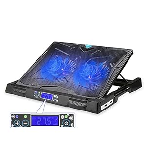TECKNET-Laptop-Cooling-Pad-12-17-Ultra-Quiet-Gaming-Laptop-Cooler-Stand-with-Dual-Speed-Adjustable-Fans-and-LCD-Temperature-Display-Screen TECKNET Gaming Laptop Cooling Pad, Quiet Laptop Cooler Stand with Auto Temperature Control, LED Temperature and…