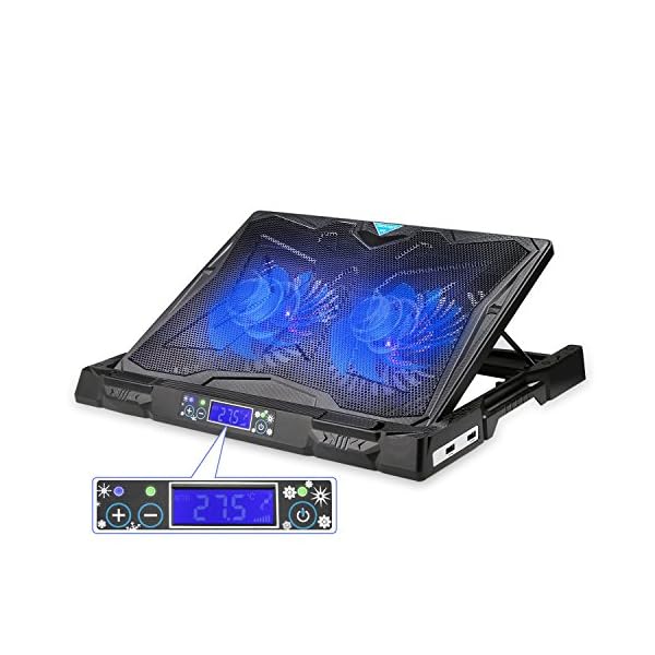TECKNET-Laptop-Cooling-Pad-12-17-Ultra-Quiet-Gaming-Laptop-Cooler-Stand-with-Dual-Speed-Adjustable-Fans-and-LCD-Temperature-Display-Screen TECKNET Gaming Laptop Cooling Pad, Quiet Laptop Cooler Stand with Auto Temperature Control, LED Temperature and…