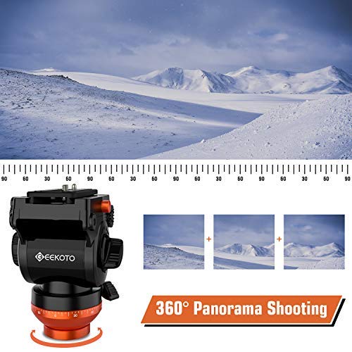 Fluid Head Tripod, GEEKOTO Video Tripod Lightweight Carbon Fiber Tripod