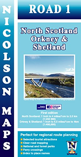 Road 1 North Scotland: Orkney & Shetland - Nisolson (Nicolson Road Maps)