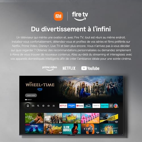 TV F 55, 140 cm (55 Pouces), 4K UHD, Smart TV, Fire OS8, Contrôle Vocal Alexa, HDR10, MEMC, 60Hz avec 120Hz Game Boost Mode, 2Go+32Go, Compatible avec Apple AirPlay