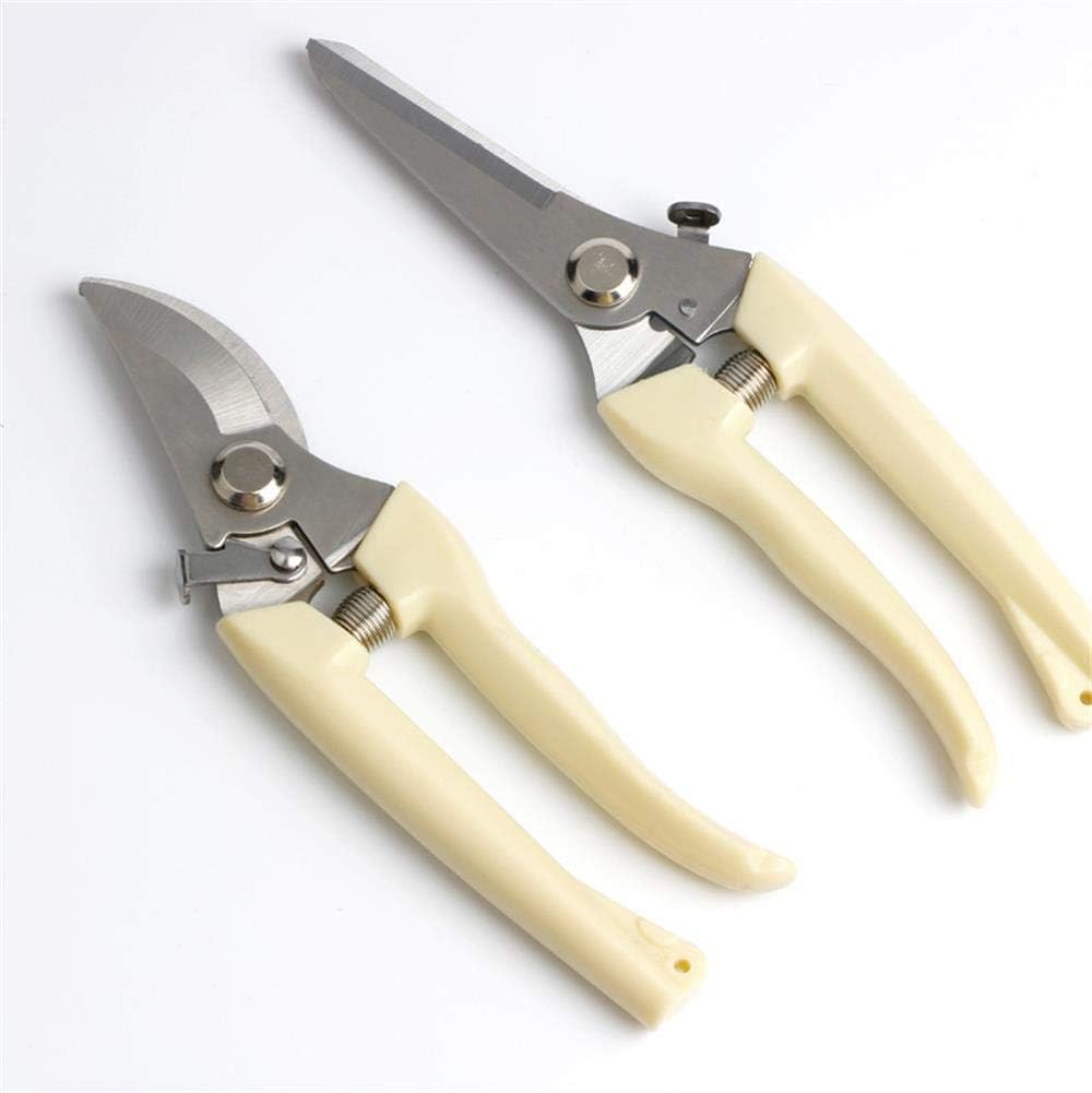 uvce Gardening Scissors Pruning Shears Kit - Stainless Steel Gardening Hand Pruner and Micro-Tip Snip Garden Clipper with Sharp Blades for Comfortable Trimming 2 of Sets (White)