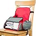3 in 1 - Cozy Travel Booster Seat/Backpack/Diaper Bag for Your Toddler/Baby. Perfect for Home or Travel. Great Baby Shower Gift (Red/Gray)
