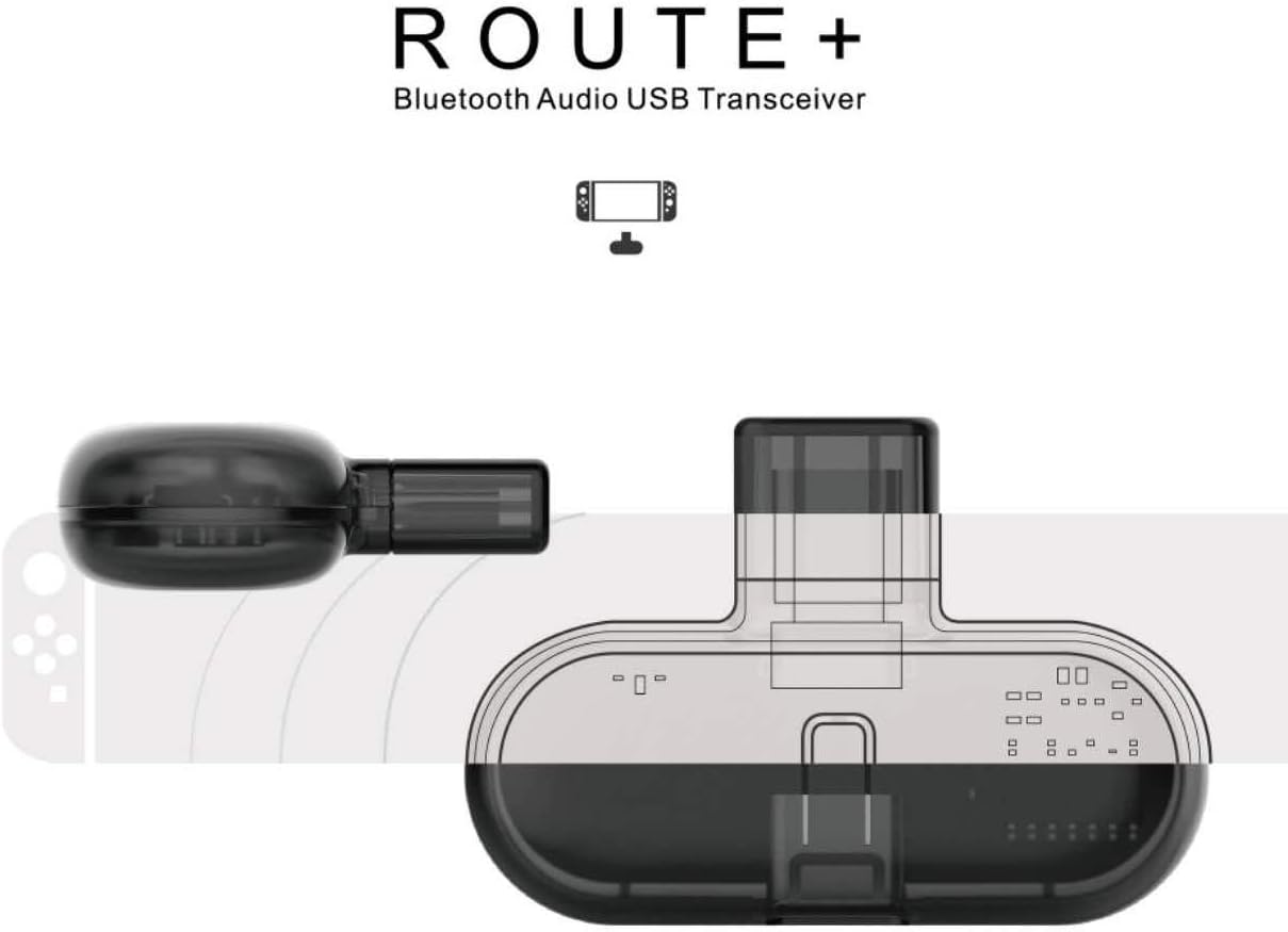 GULIKIT Route+ Wireless Bluetooth Adapter for Nintendo Switch, USB Type-C Headset Receiver and Audio Transmitter for NS Switch