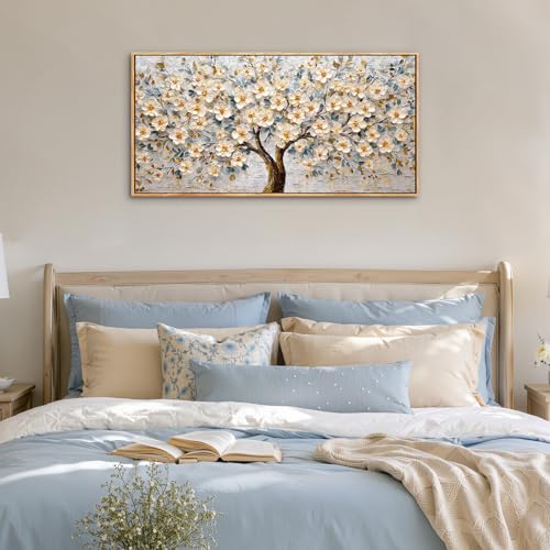 SERIMINO Modern Living Room Decoration Frames, Large Decorative Canvas, Decorative Prints Tree of Life, Flower Paintings, Nature Room, Bedroom, Dining Room, Hallway, 50 x 100 cm