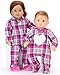 Sophia's Flannel Sleeper with Sherpa Heart Design for 15'' Dolls, Hot Pink