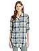 Paper + Tee Women's L/S Boyfriend Knit Plaid Shirt